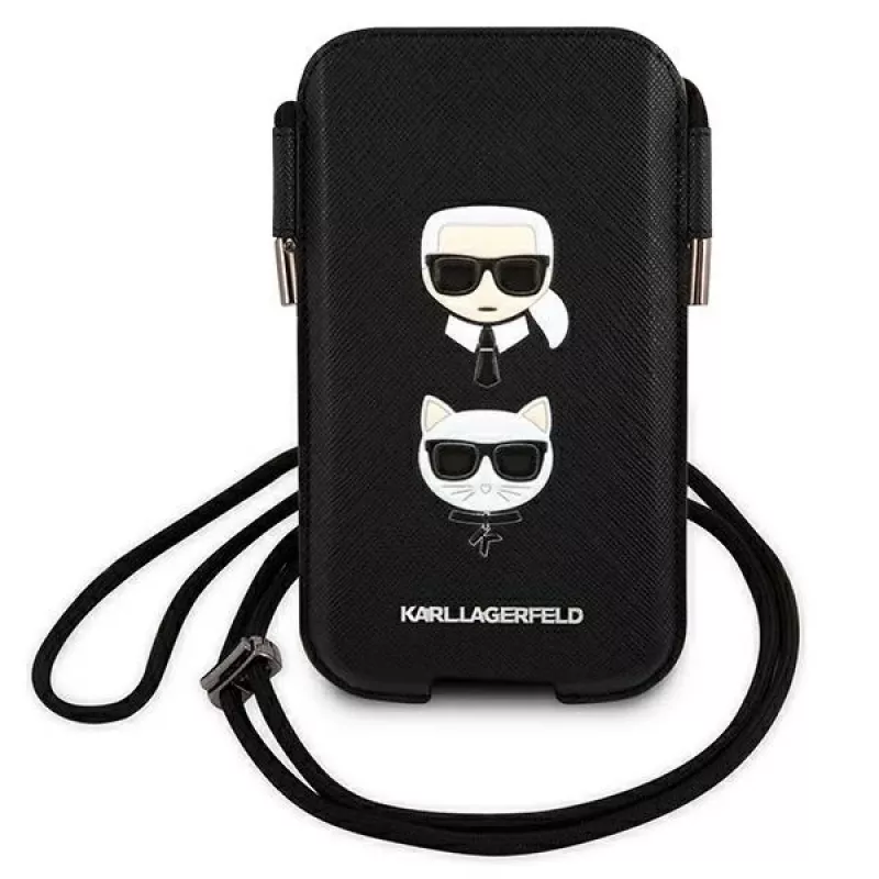Karl Lagerfeld Ikonik Karl & Choupette Head Saffiano Capa rígida para Apple iPhone 12 Pro Max 6,7