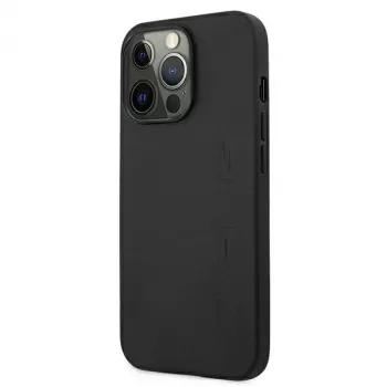 AMG AMHCP13LDOLBK iPhone 13 Pro Capa rígida Couro genuíno Hot Stamped Preto