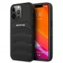 AMG AMHCP13LGSEBK iPhone 13 Pro / 13 6.1 Capa rígida preta couro Debossed Lines