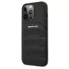 AMG AMHCP13LGSEBK iPhone 13 Pro / 13 6.1 Capa rígida preta couro Debossed Lines