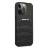 AMG AMHCP13LGSEBK iPhone 13 Pro / 13 6.1 Capa rígida preta couro Debossed Lines