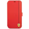 Ferrari FESAXFLBKP13SRE On Track Carbon Stripe Capa tipo livro para iPhone 13 mini, Vermelho