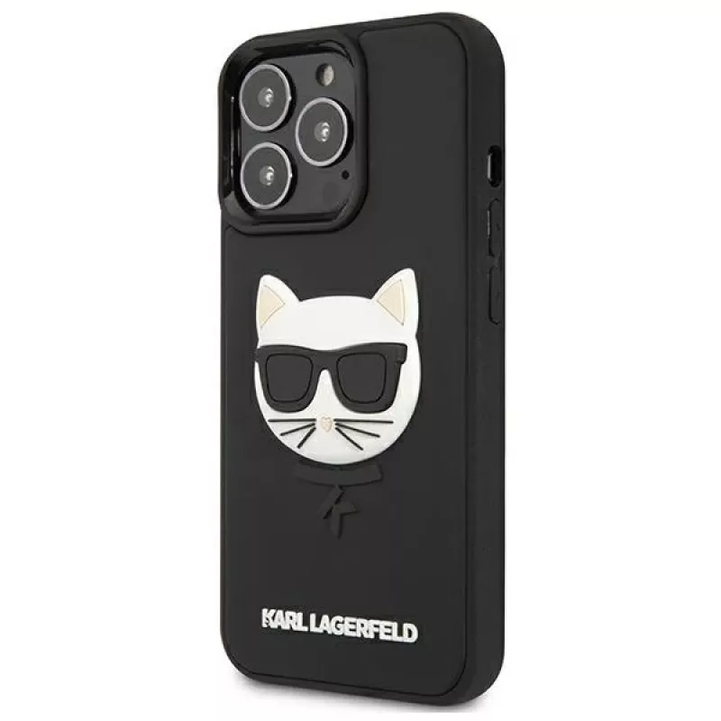Karl Lagerfeld KLHCP13LCH3DBK Hardcase 3D Rubber Choupette para iPhone 13 Pro / 13 6,1