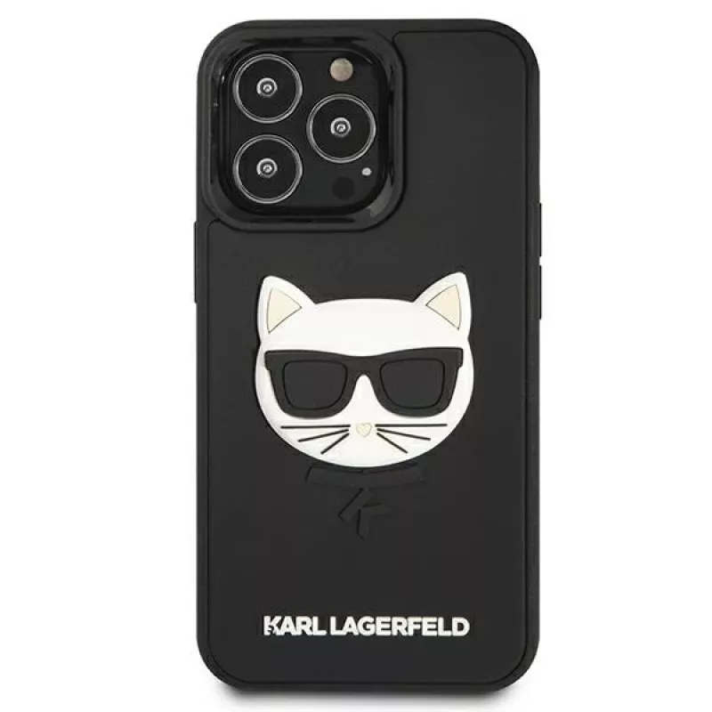 Karl Lagerfeld KLHCP13LCH3DBK Hardcase 3D Rubber Choupette para iPhone 13 Pro / 13 6,1