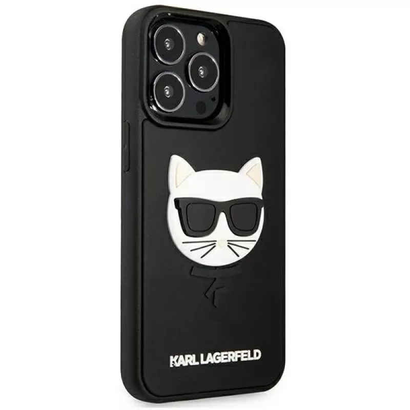 Karl Lagerfeld KLHCP13LCH3DBK Hardcase 3D Rubber Choupette para iPhone 13 Pro / 13 6,1