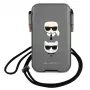 Capa rígida Karl Lagerfeld Ikonik para Apple iPhone 12 Pro Max, cinzento Saffiano PU, design Karl & Choupette Head