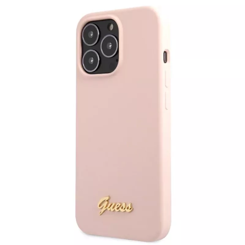Capa rígida Guess Silicone Script Gold Logo para Apple iPhone 13 Pro Max 6,7