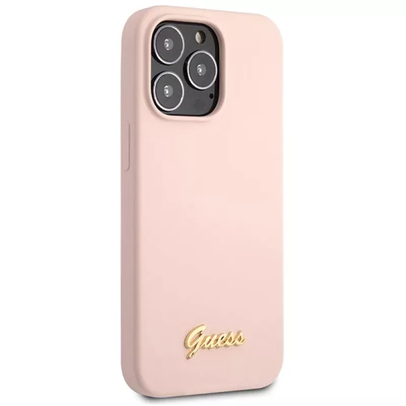 Capa rígida Guess Silicone Script Gold Logo para Apple iPhone 13 Pro Max 6,7