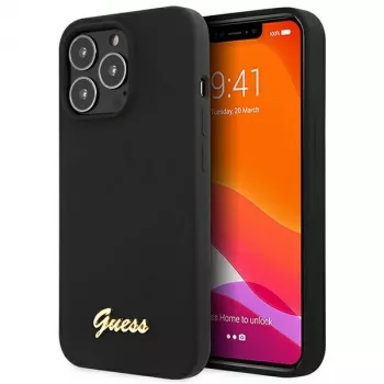 Capa de silicone Guess GUHCP13XLSLMGBK para iPhone 13 Pro Max 6,7