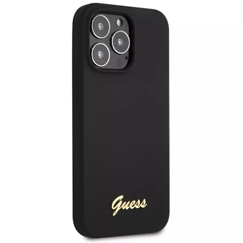 Capa de silicone Guess GUHCP13XLSLMGBK para iPhone 13 Pro Max 6,7