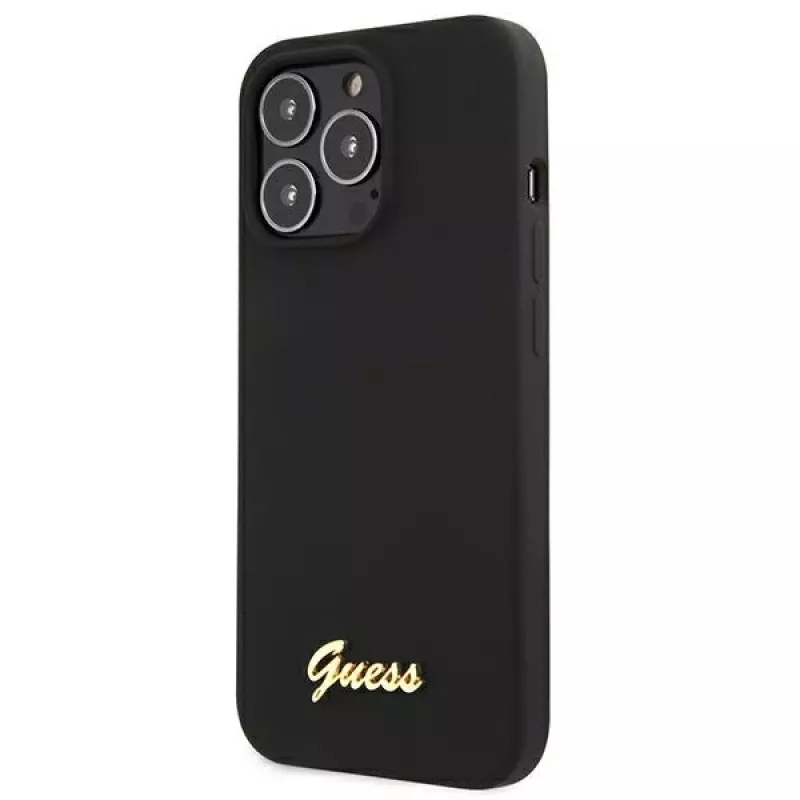 Capa rígida de silicone Guess GUHMP13XLSLMGBK para Apple iPhone 13 Pro Max 6,7