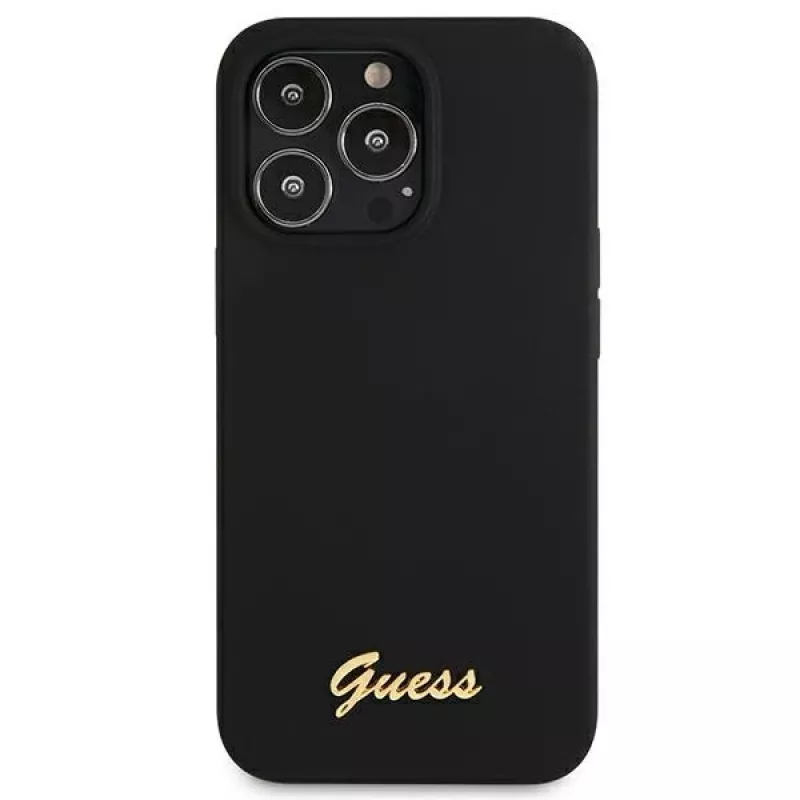Capa rígida de silicone Guess GUHMP13XLSLMGBK para Apple iPhone 13 Pro Max 6,7