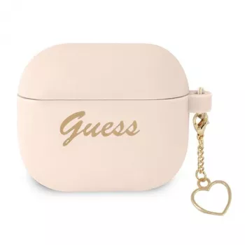 Capa de silicone Guess GUA3LSCHSP Charm Heart Collection para Apple AirPods 3.ª geração - rosa