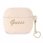 Guess GUA3LSCHSP Charm Heart Collection capa de silicone para Apple AirPods 3.ª geração - rosa
