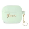Capa Guess GUA3LSCHSN para AirPods 3 verde de silicone Charm Heart Collection