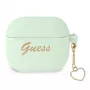 Capa Guess GUA3LSCHSN para AirPods 3 verde de silicone Charm Heart Collection