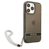 Capa rígida translúcida Guess GUHCP13LHTSGSK com alça para Apple iPhone 13 Pro / iPhone 13, preta