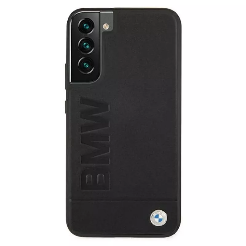 Capa rígida BMW para Samsung Galaxy S22+ preta Signature Logo Imprint