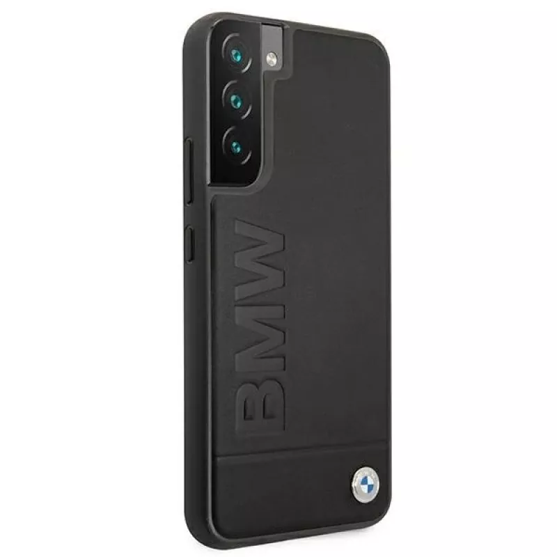 Capa rígida BMW para Samsung Galaxy S22+ preta Signature Logo Imprint