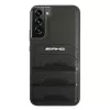 Capa rígida AMG AMHCS22MGSEBK em pele com linhas gravadas para Samsung Galaxy S22+ (SM-S906) - preta