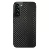 Capa rígida AMG AMHCS22MBLSCA para Samsung Galaxy S22+ Carbon Stripe & Embossed preta