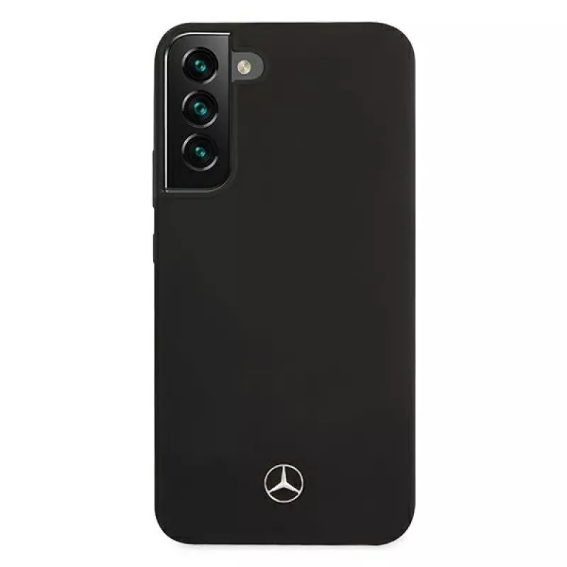 Capa rígida de silicone Mercedes-Benz MEHCS22MSILBK para Samsung Galaxy S22+ (SM-S906) - preta