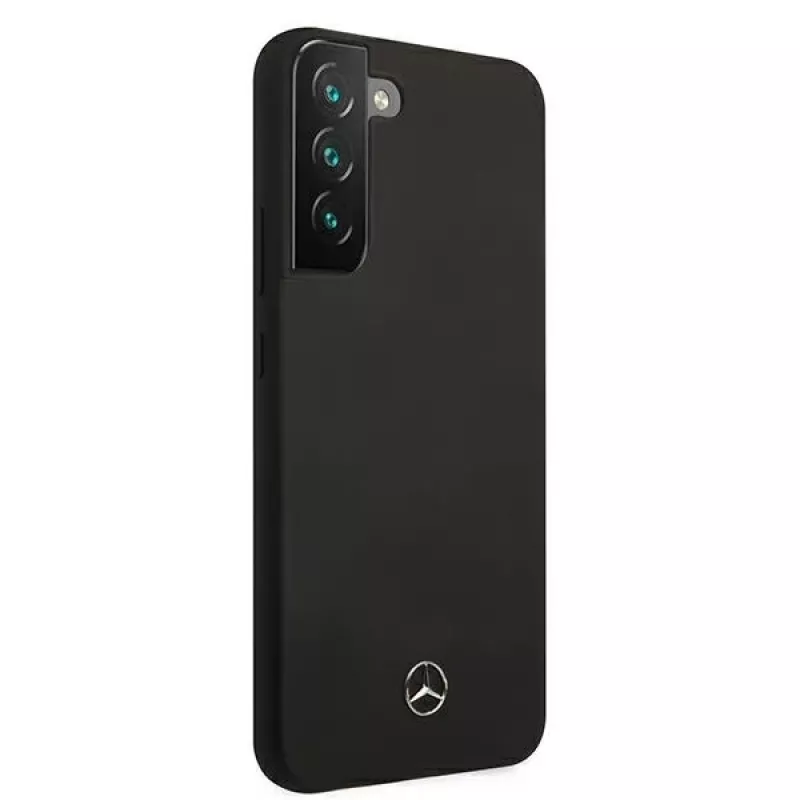 Capa rígida de silicone Mercedes-Benz MEHCS22MSILBK para Samsung Galaxy S22+ (SM-S906) - preta