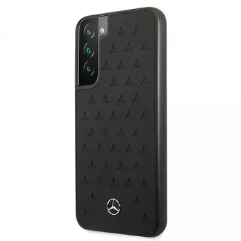 Capa rígida Mercedes-Benz MEHCS22MPSQBK para S22+ em pele Stars Pattern preta