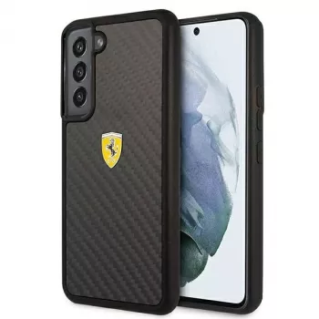Capa rígida Ferrari FEHCS22SFCAK para S22 S901 preta On Track Real Carbon