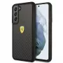 Capa rígida Ferrari FEHCS22SFCAK para S22 S901 preta On Track Real Carbon
