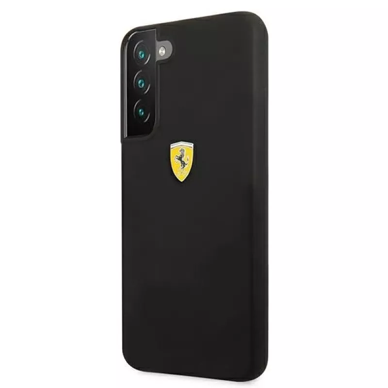 Capa rígida Ferrari FESSIHCS22SBK para S22 S901 preta On Track Silicone