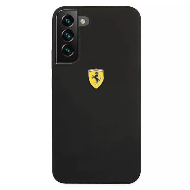 Capa rígida Ferrari FESSIHCS22SBK para S22 S901 preta On Track Silicone