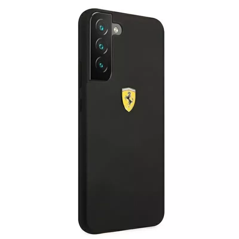 Capa rígida Ferrari FESSIHCS22SBK para S22 S901 preta On Track Silicone