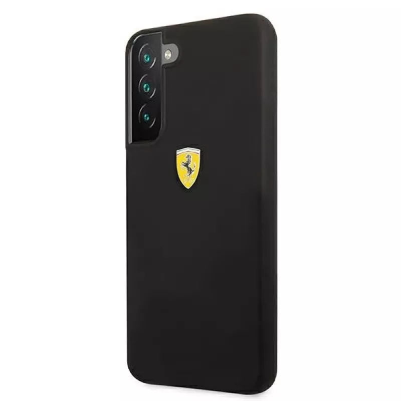 Capa rígida Ferrari FESSIHCS22MBK para S22+ S906 preta On Track Silicone