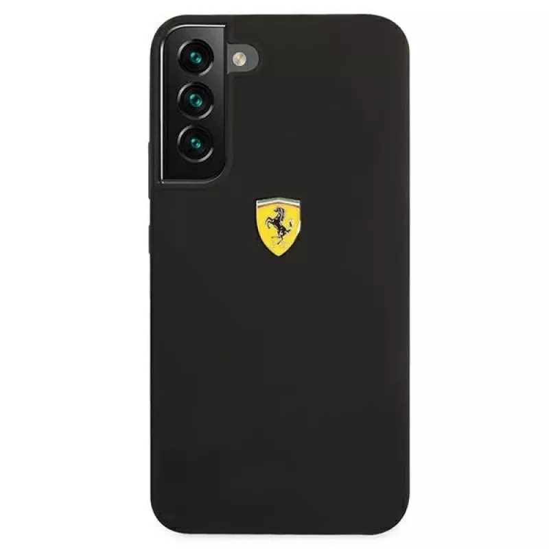 Capa rígida Ferrari FESSIHCS22MBK para S22+ S906 preta On Track Silicone