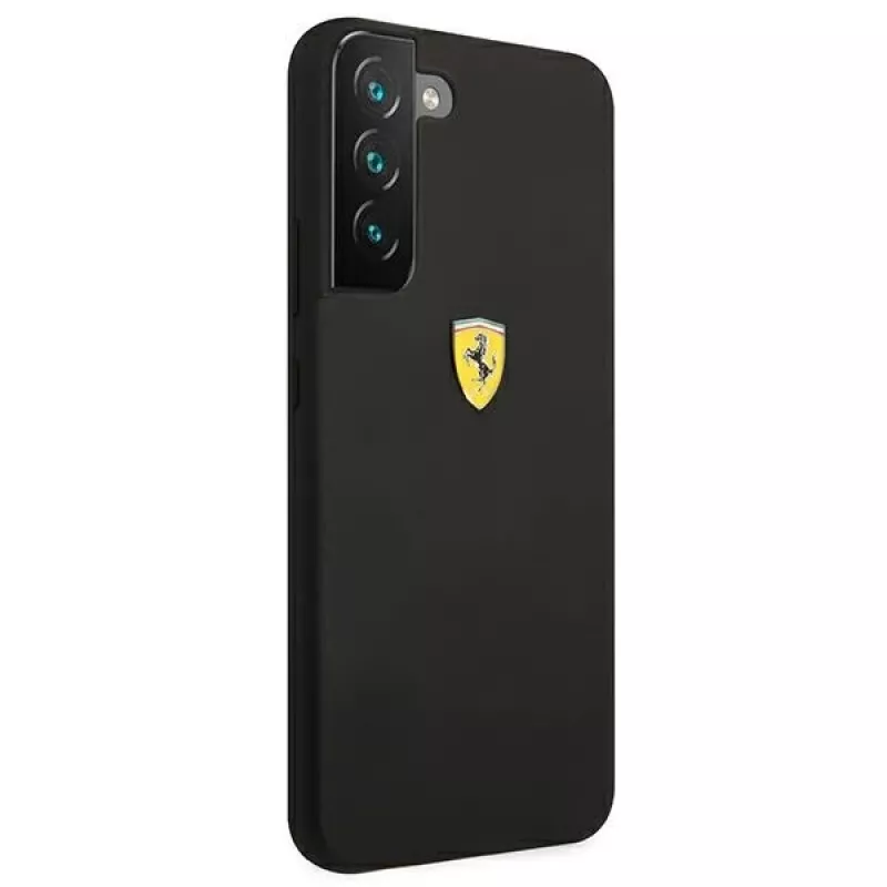Capa rígida Ferrari FESSIHCS22MBK para S22+ S906 preta On Track Silicone