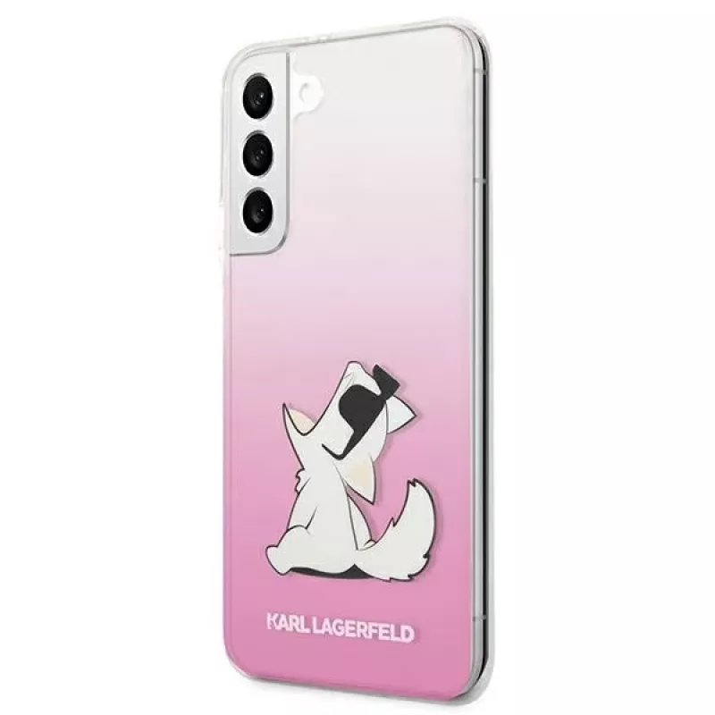 Capa rígida Karl Lagerfeld KLHCS22MCFNRCPI para Samsung Galaxy S22+ / S906 - rosa Choupette Eat