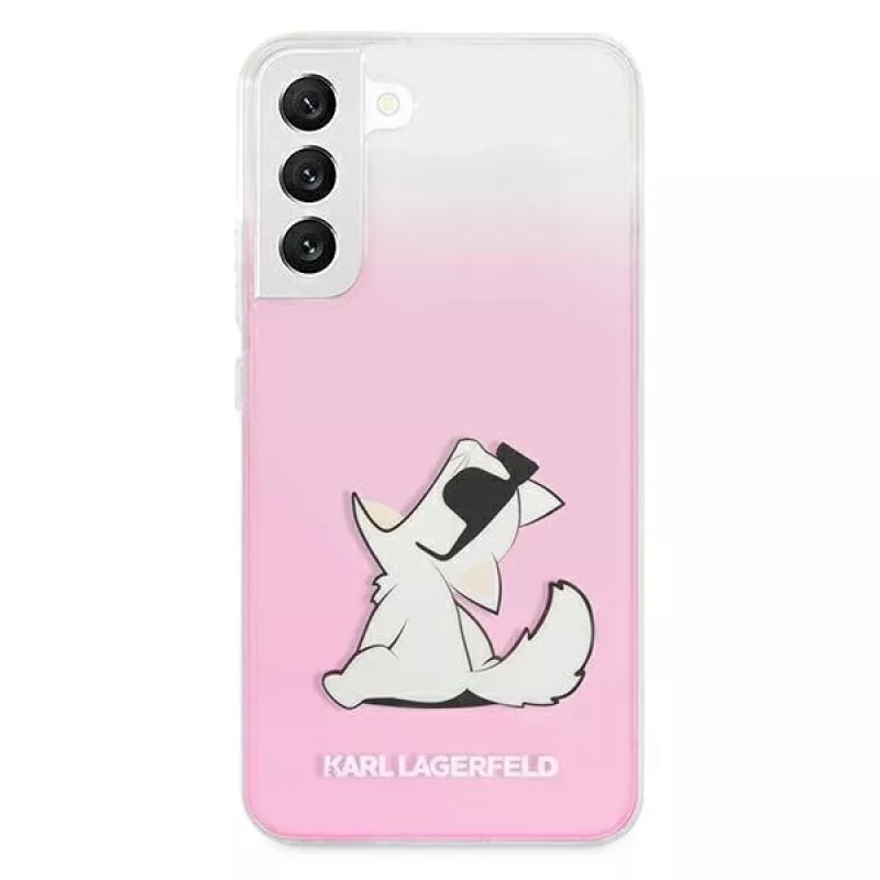 Capa rígida Karl Lagerfeld KLHCS22MCFNRCPI para Samsung Galaxy S22+ / S906 - rosa Choupette Eat