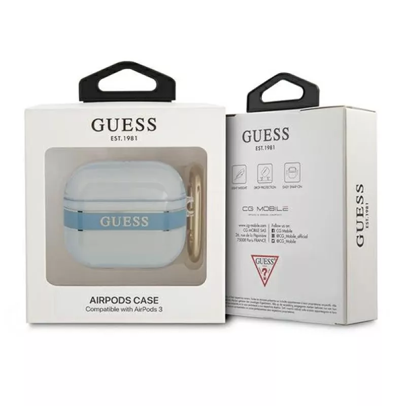 Guess GUA3HHTSB Strap Collection capa de proteção para Apple AirPods 3.ª geração - azul