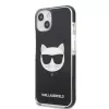 Capa rígida Karl Lagerfeld KLHCP13STPECK para iPhone 13 mini 5,4 inch preta Choupette Head
