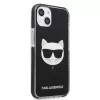 Capa rígida Karl Lagerfeld KLHCP13STPECK para iPhone 13 mini 5,4 inch preta Choupette Head