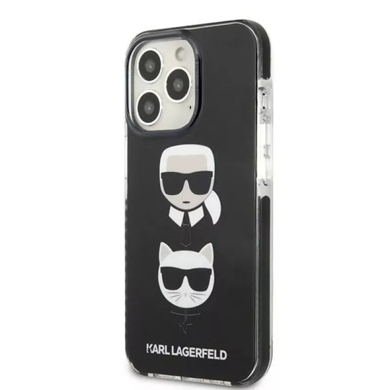 Capa rígida Karl Lagerfeld KLHCP13XTPE2TK para Apple iPhone 13 Pro Max 6,7 inch preta Karl & Choupette Head