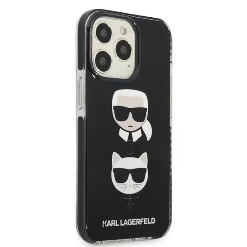 Capa rígida Karl Lagerfeld KLHCP13XTPE2TK para Apple iPhone 13 Pro Max 6,7 inch preta Karl & Choupette Head