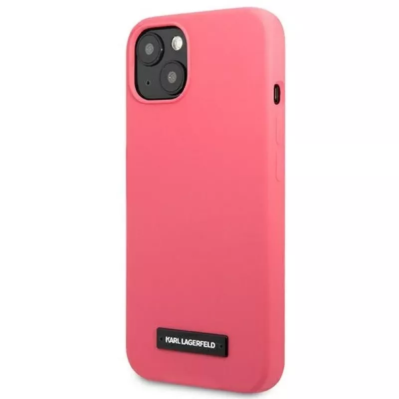 Capa de silicone Karl Lagerfeld KLHCP13SSLMP1PI com placa para iPhone 13 mini 5,4
