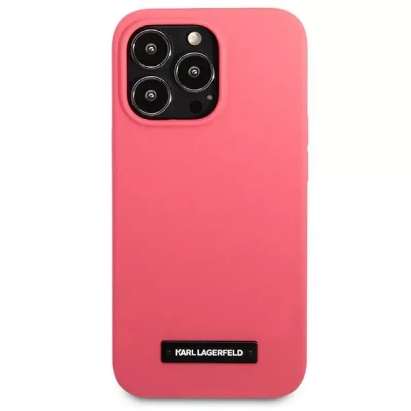 Capa rígida de silicone Karl Lagerfeld Silicone Plaque para iPhone 13 Pro / 13 6,1 inch - fúcsia