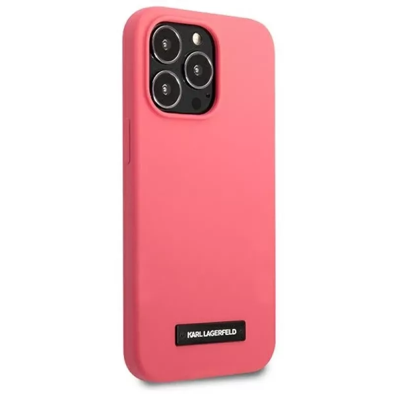 Capa rígida de silicone Karl Lagerfeld Silicone Plaque para iPhone 13 Pro / 13 6,1 inch - fúcsia