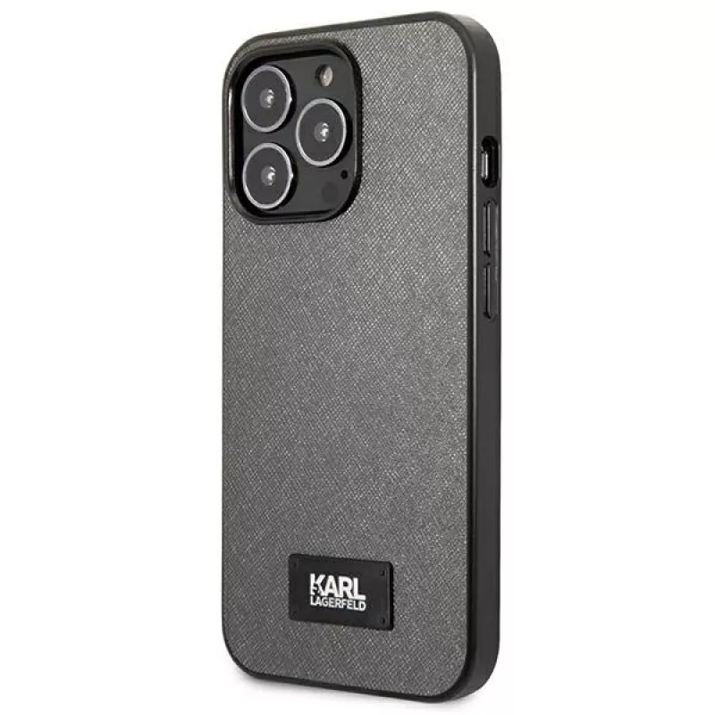 Capa rígida Karl Lagerfeld KLHCP13LSFMP2DG Saffiano Plaque para iPhone 13 Pro / 13 6,1