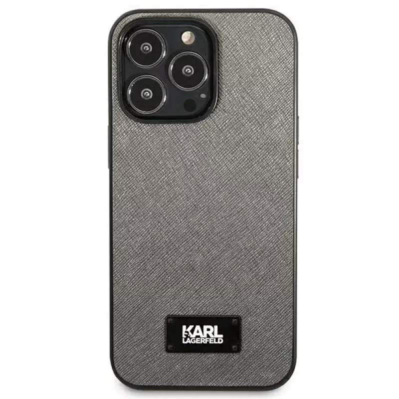 Capa rígida Karl Lagerfeld KLHCP13LSFMP2DG Saffiano Plaque para iPhone 13 Pro / 13 6,1