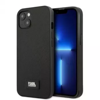 Capa rígida Karl Lagerfeld KLHCP13SSFMP2K Saffiano Plaque para iPhone 13 mini, preta