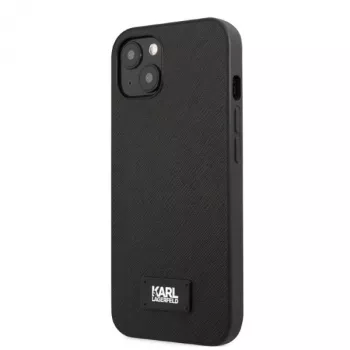 Capa rígida Karl Lagerfeld KLHCP13SSFMP2K Saffiano Plaque para iPhone 13 mini, preta